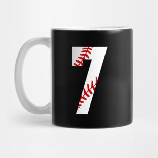 Baseball Number 7 #7 Baseball Shirt Jersey Favorite Player Biggest Fan Mug